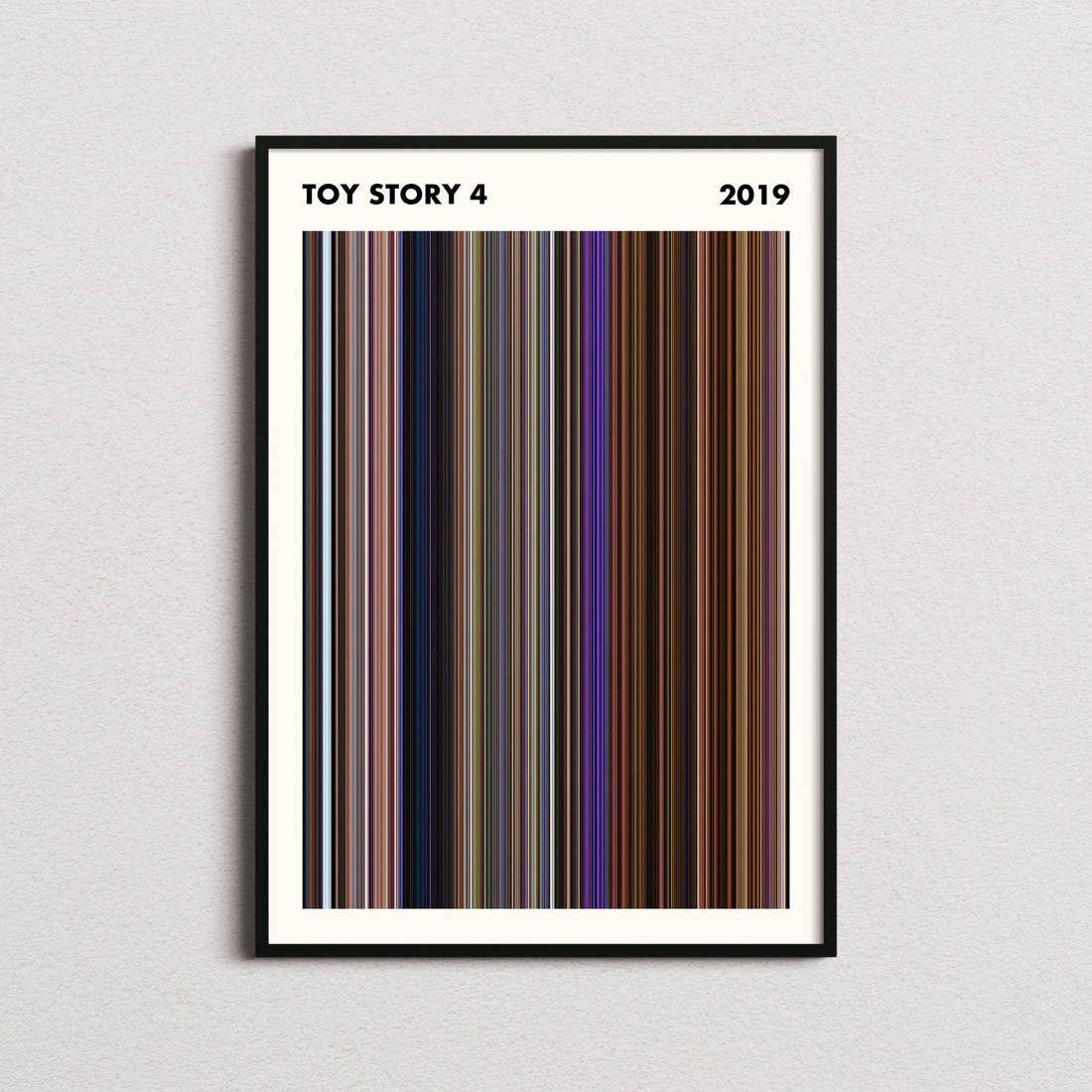 Toy Story 4 Movie Barcode Poster - Simplified