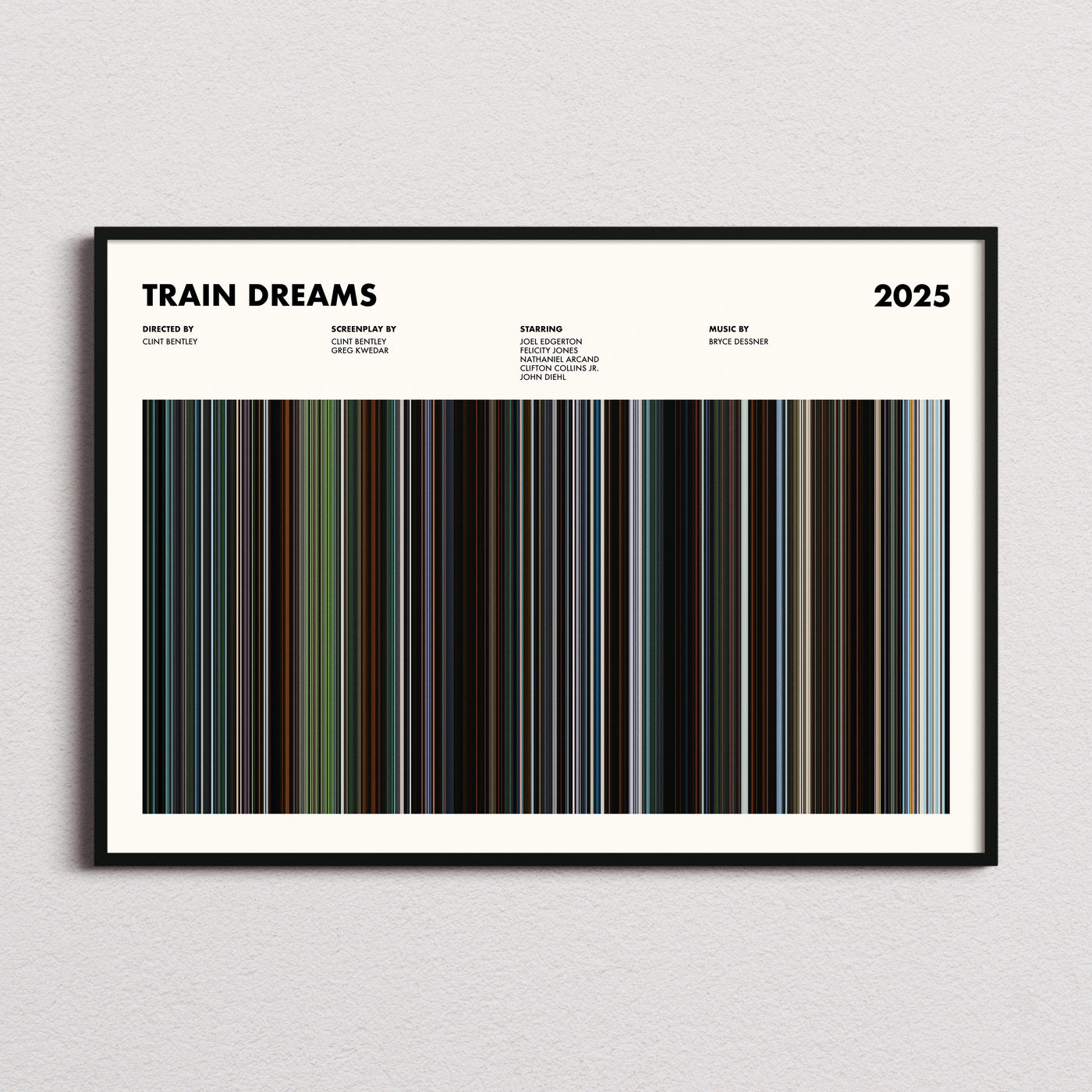 Train Dreams Movie Barcode Poster