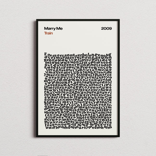 Train Marry Me Lyric Print