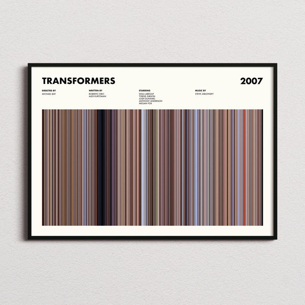 Transformers 2007 Movie Barcode Poster
