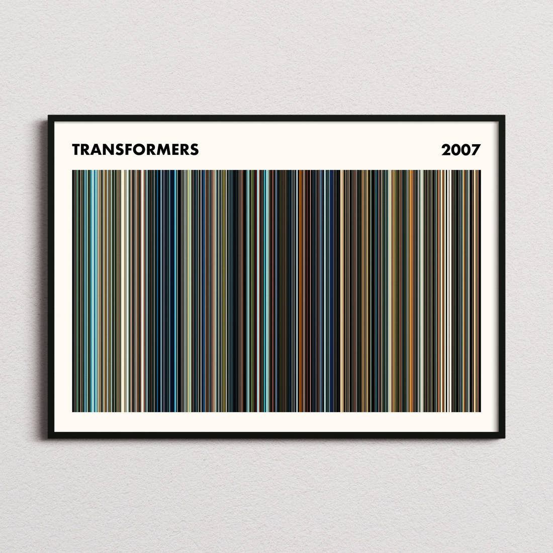 Transformers 2007 Movie Barcode Poster - Simplified