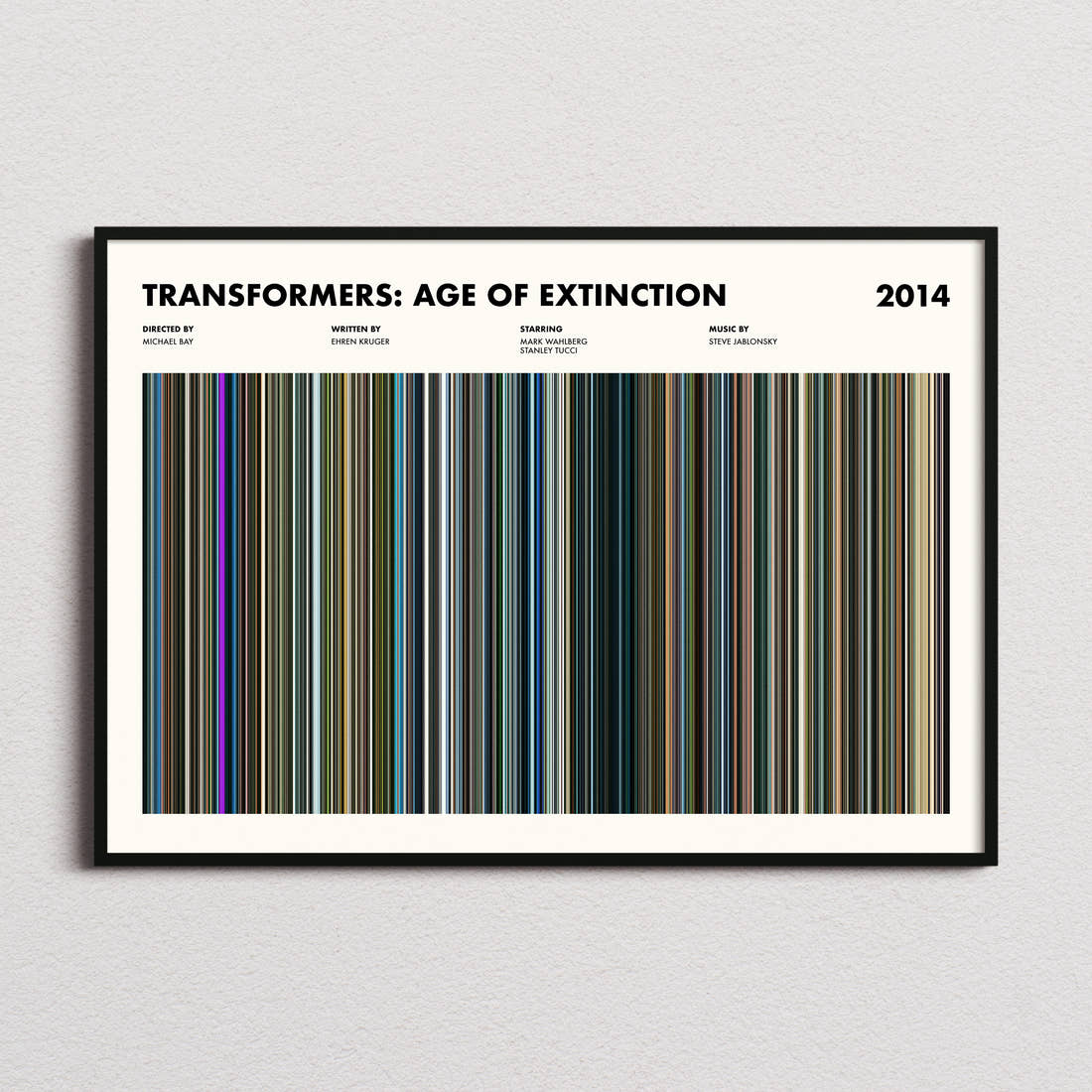 Transformers: Age of Extinction Movie Barcode Poster