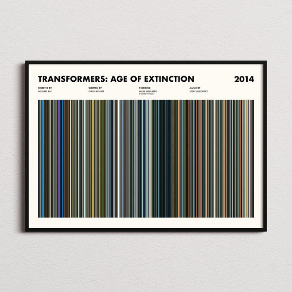 Transformers: Age of Extinction Movie Barcode Poster