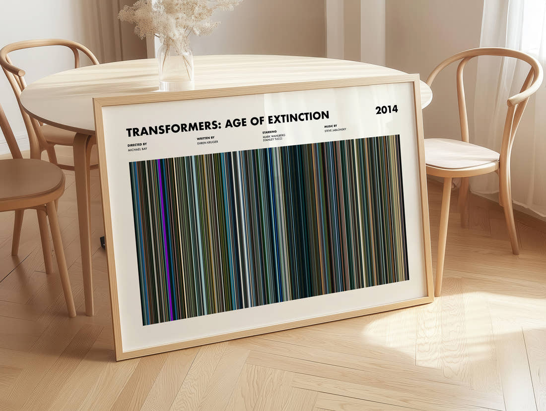 Transformers: Age of Extinction Movie Barcode Poster