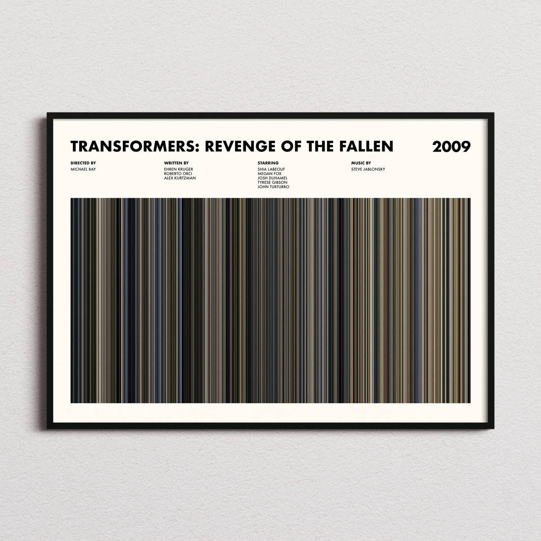 Transformers: Revenge of the Fallen Movie Barcode Poster