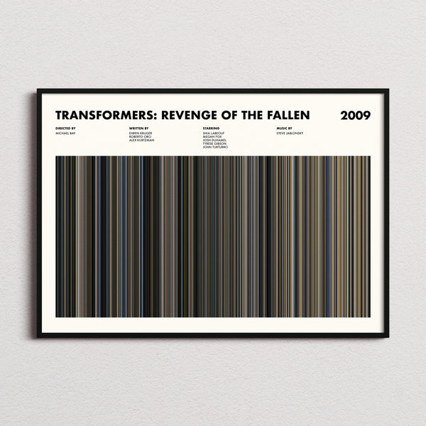 Transformers: Revenge of the Fallen Movie Barcode Poster
