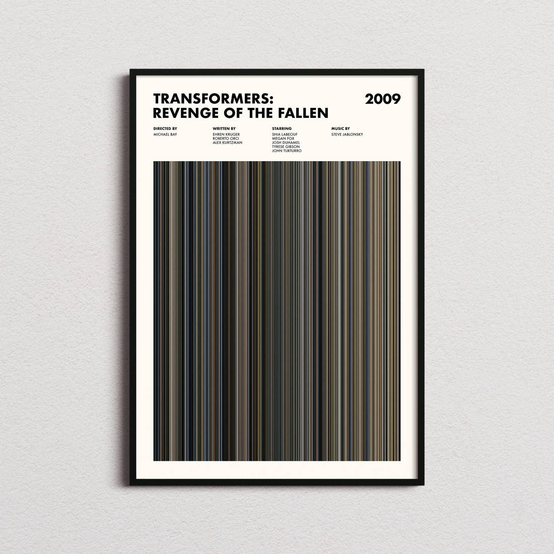 Transformers: Revenge of the Fallen Movie Barcode Poster