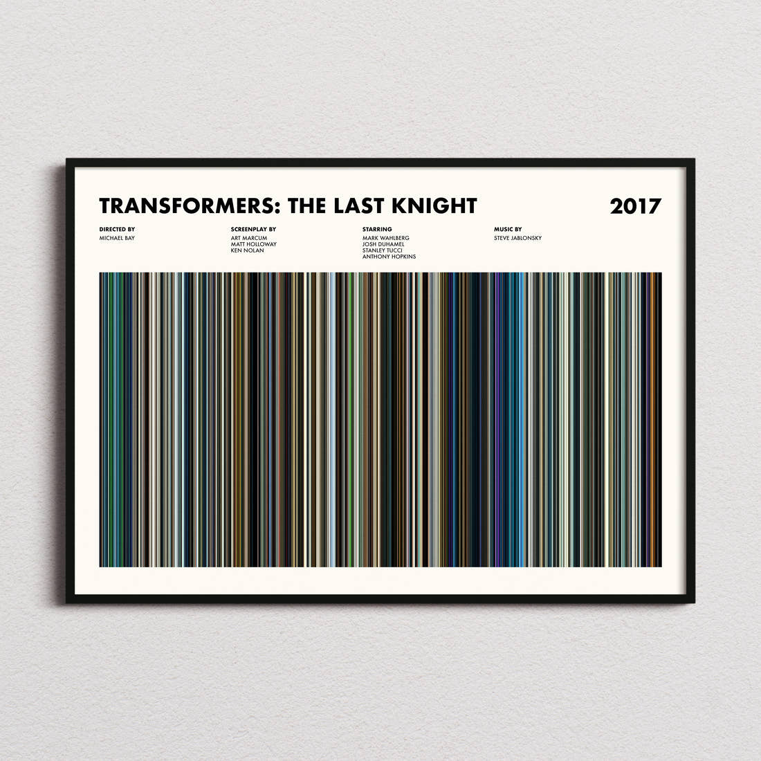 Transformers: The Last Knight Movie Barcode Poster