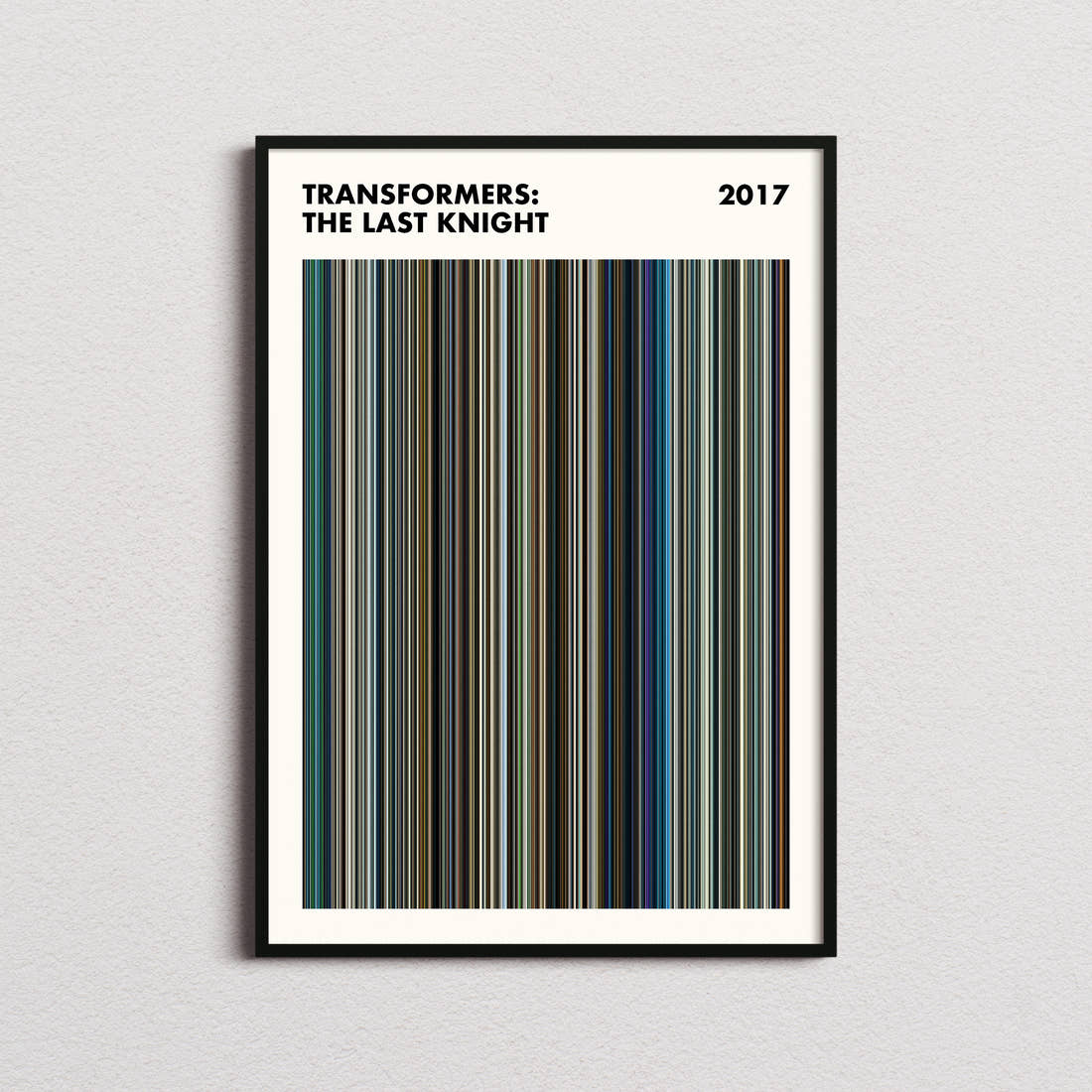 Transformers: The Last Knight Movie Barcode Poster - Simplified