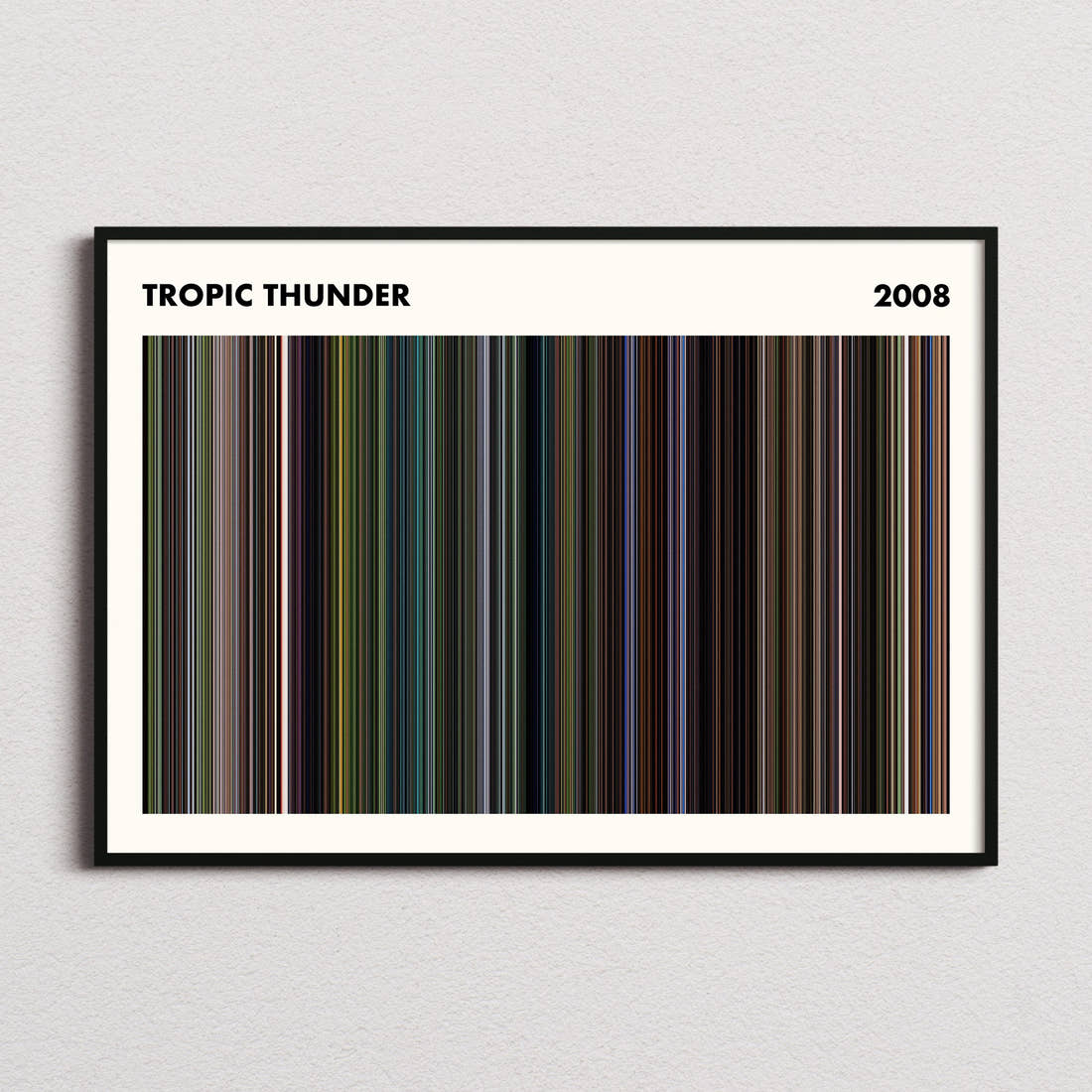 Tropic Thunder Movie Barcode Poster - Simplified