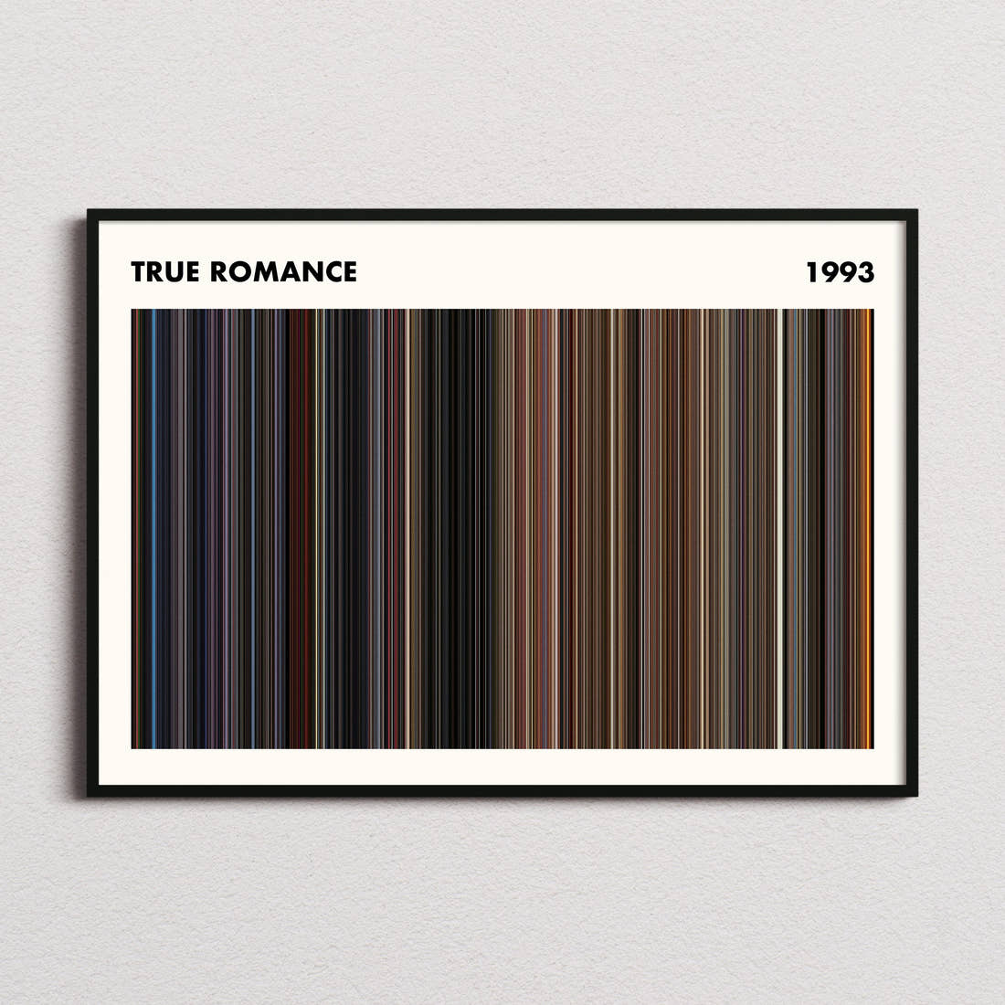 True Romance Movie Barcode Poster - Simplified
