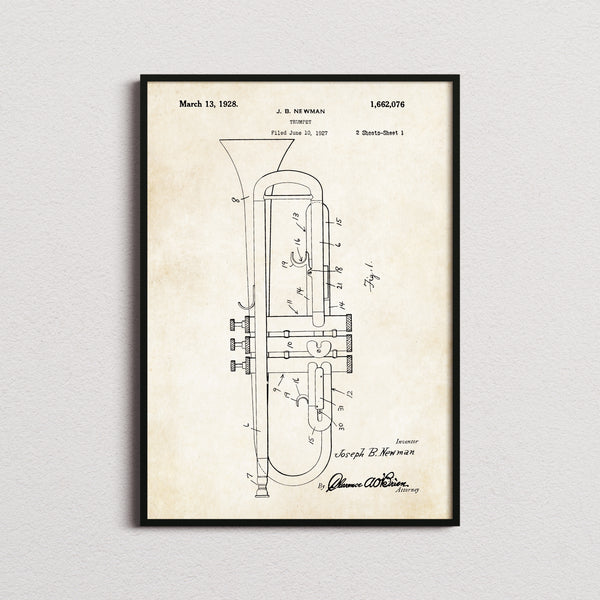 Trumpet Patent Print