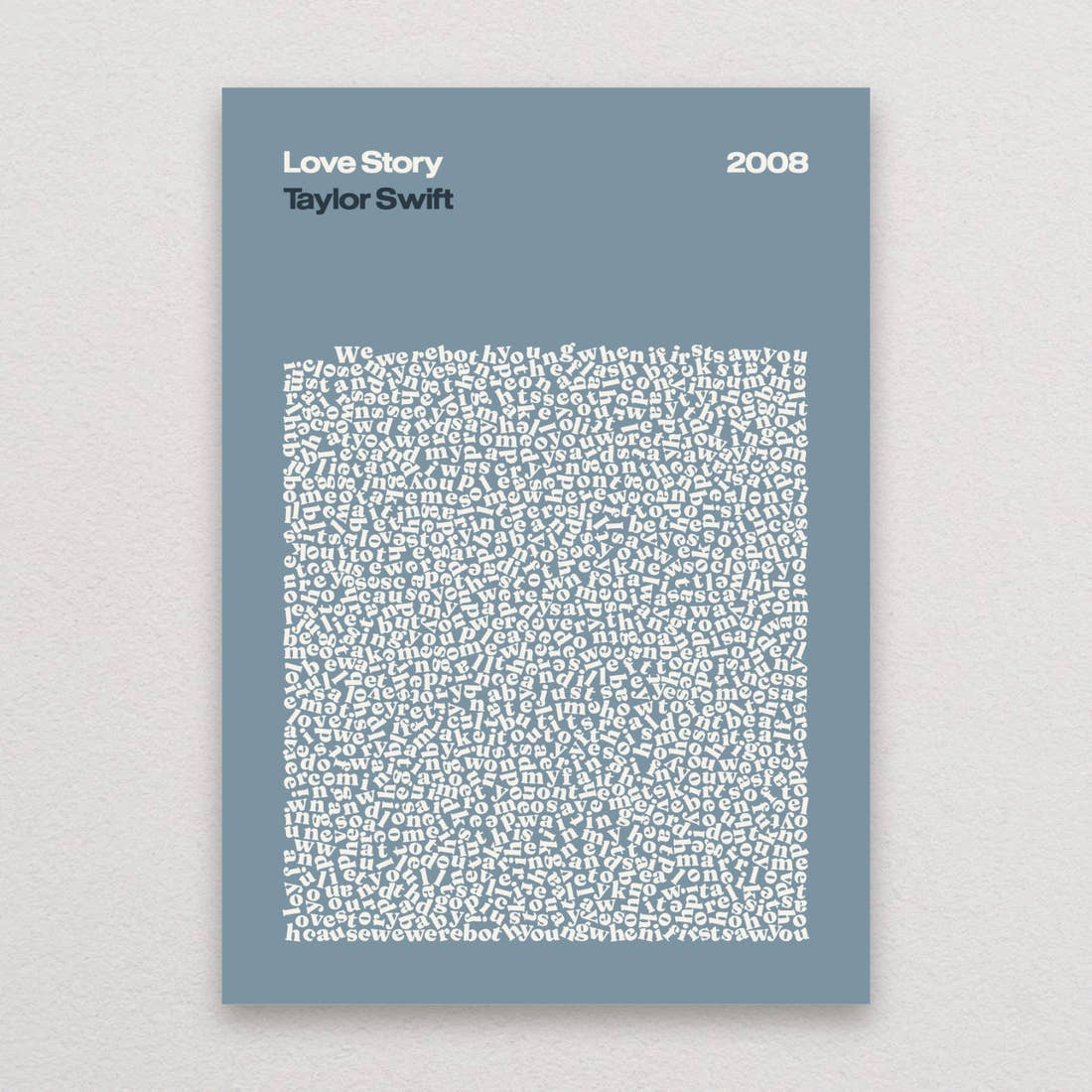 Taylor Swift Love Story lyric print in Denim