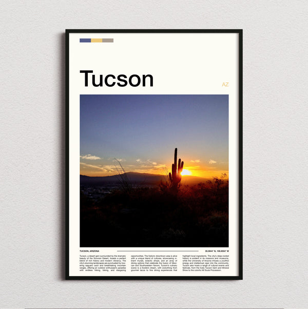 Tucson - Saguaro Cactus At Sunset - Travel Print