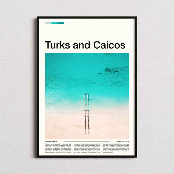 Turks And Caicos - Aerial Turquoise Shallows - Travel Print