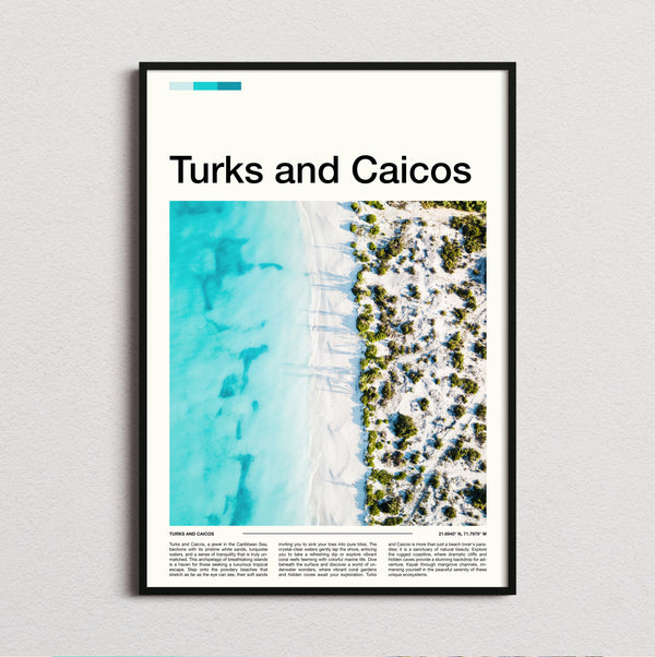 Turks And Caicos - Aerial Shoreline - Travel Print