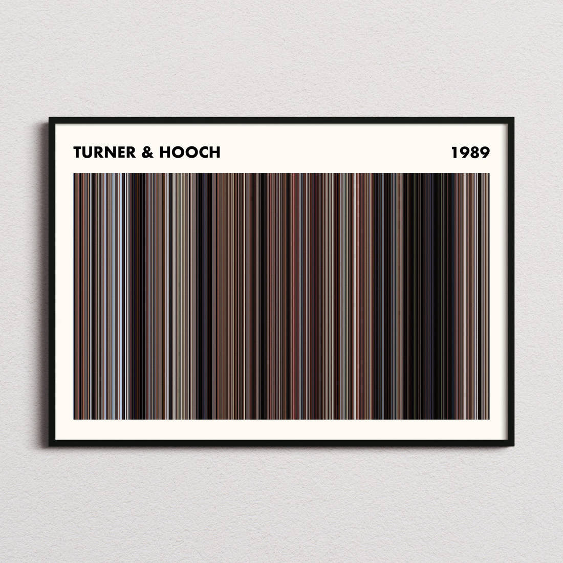 Turner & Hooch Movie Barcode Poster - Simplified