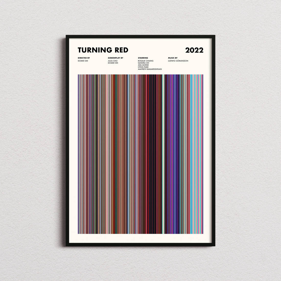 Turning Red Movie Barcode Poster