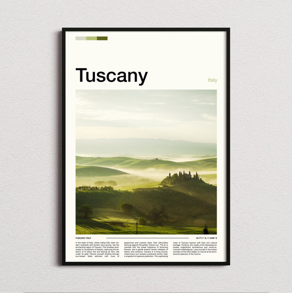 Tuscany - Green Rolling Hills - Travel Print