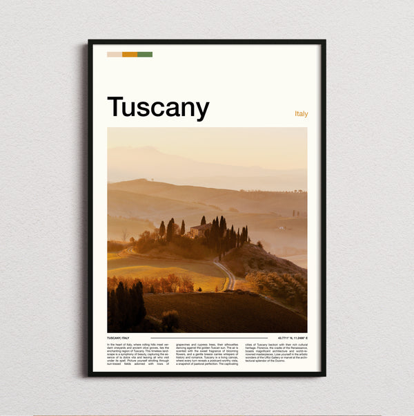 Tuscany - Hilltop Villa In Mist - Travel Print