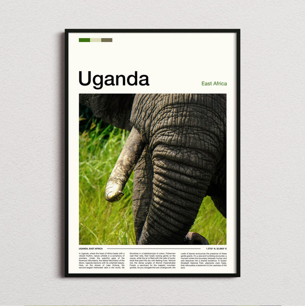 Uganda - Elephant Close Up - Travel Print