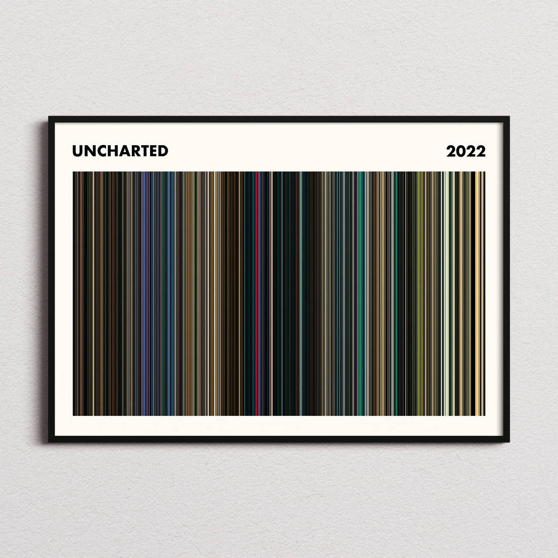 Uncharted Movie Barcode Poster - Simplified