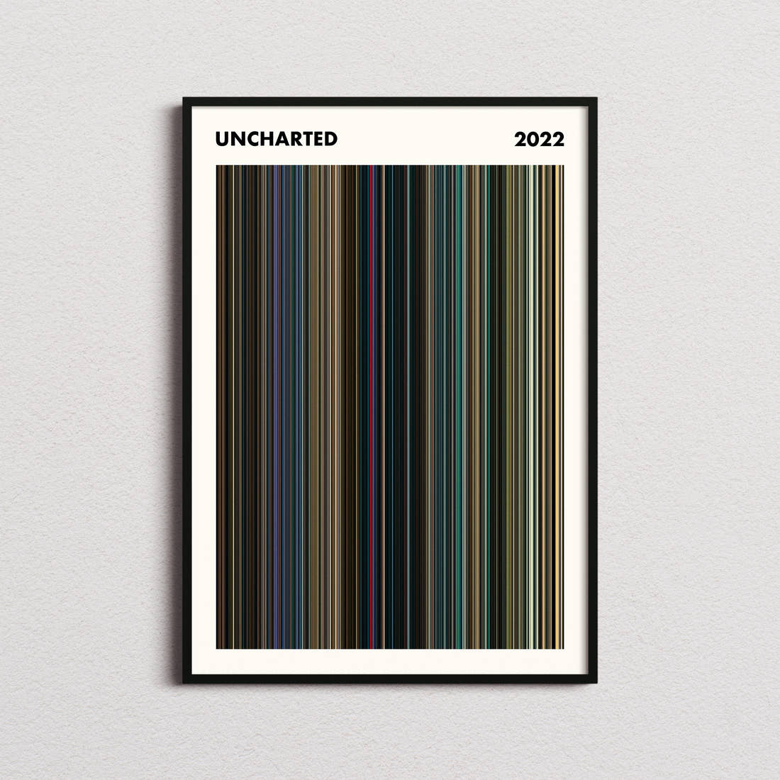 Uncharted Movie Barcode Poster - Simplified