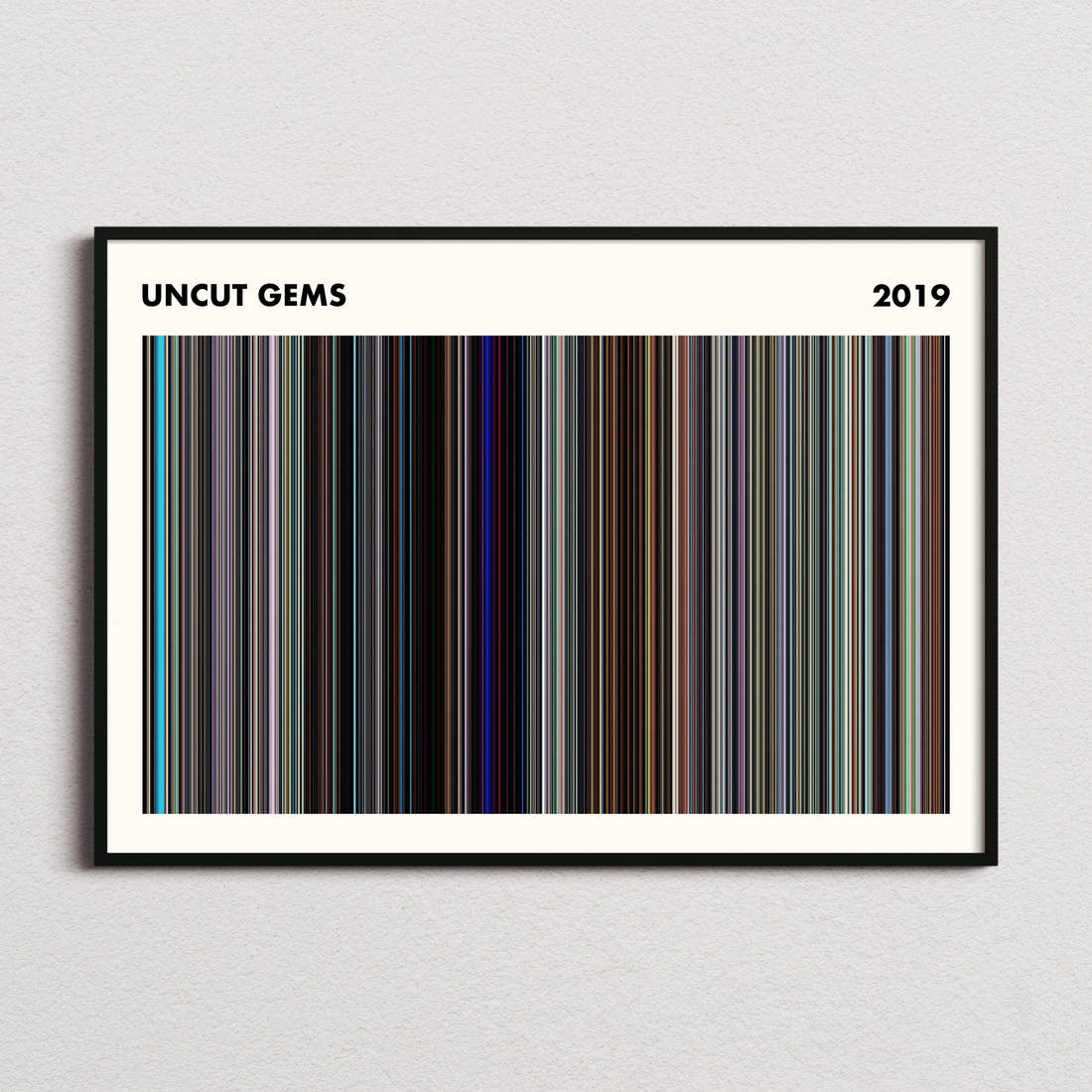 Uncut Gems Movie Barcode Poster - Simplified