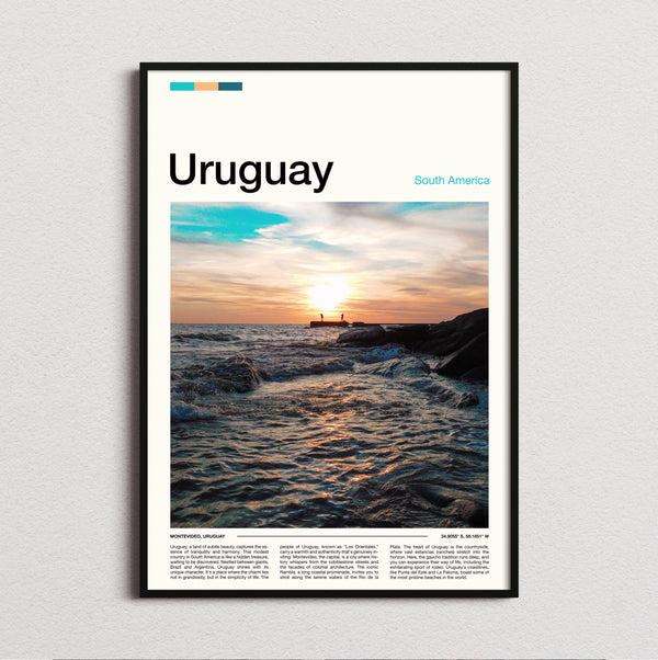 Uruguay - Sunset Over The Sea - Travel Print