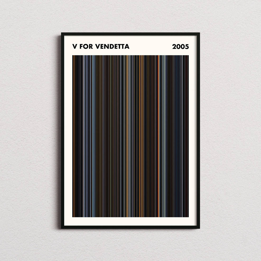 V for Vendetta Movie Barcode Poster - Simplified