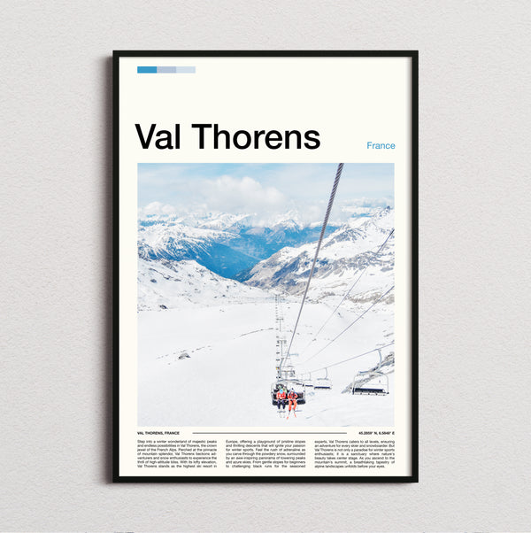 Val Thorens - Chairlift Over Piste - Travel Print