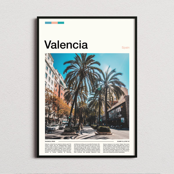 Valencia - Palm Lined Street - Travel Print
