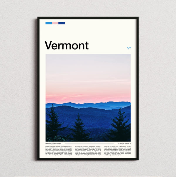 Vermont - Purple Mountain Ridges - Travel Print