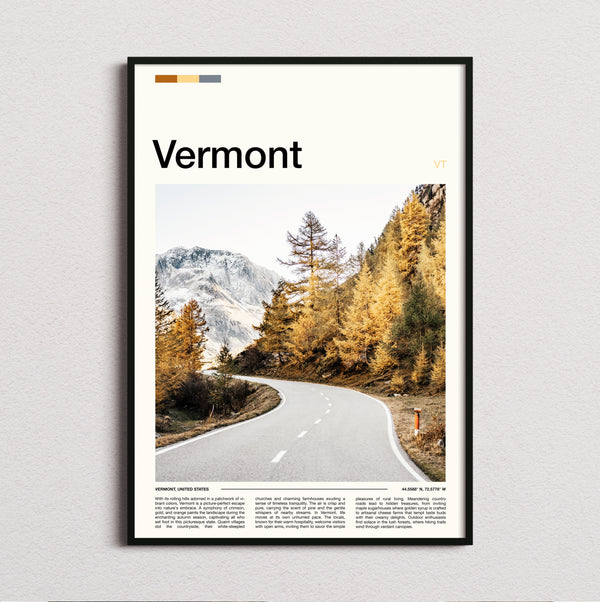 Vermont - Winding Mountain Road - Travel Print