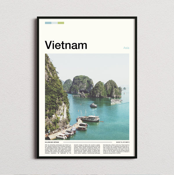 Vietnam - Boats Among Limestone Karsts - Travel Print