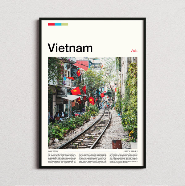 Vietnam - Railway Track Between Houses - Travel Print