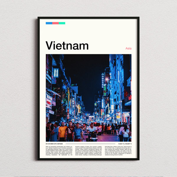 Vietnam - Busy Neon Street - Travel Print