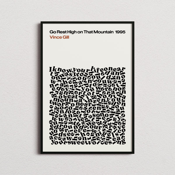 Vince Gill Go Rest High on That Mountain Lyric Print
