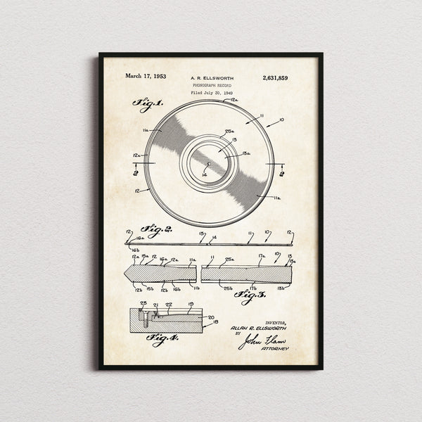 Vinyl Record Patent Print