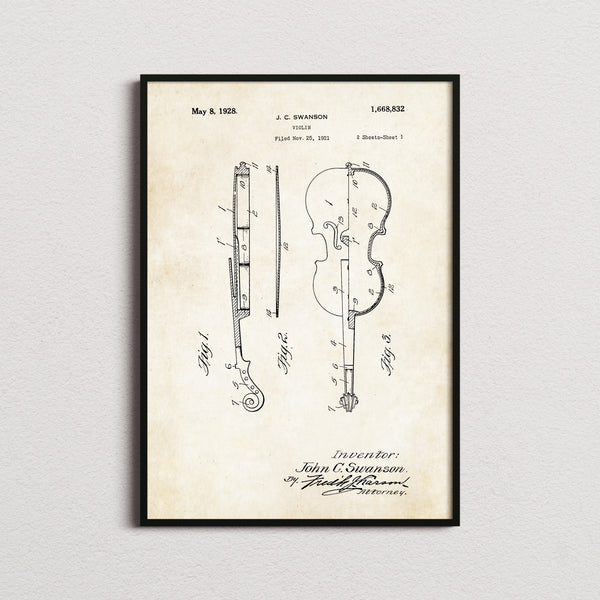 Violin Patent Print