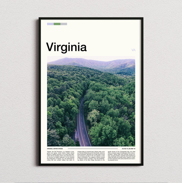 Virginia - Road Through Forested Valley - Travel Print
