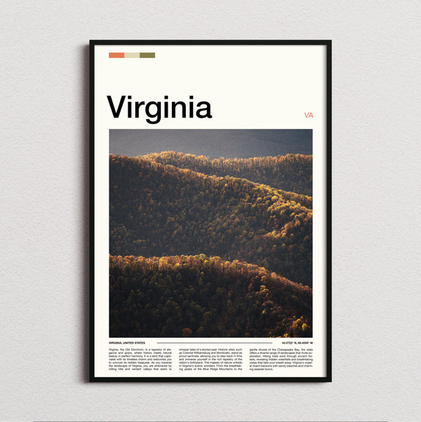 Virginia - Rolling Forested Hills - Travel Print