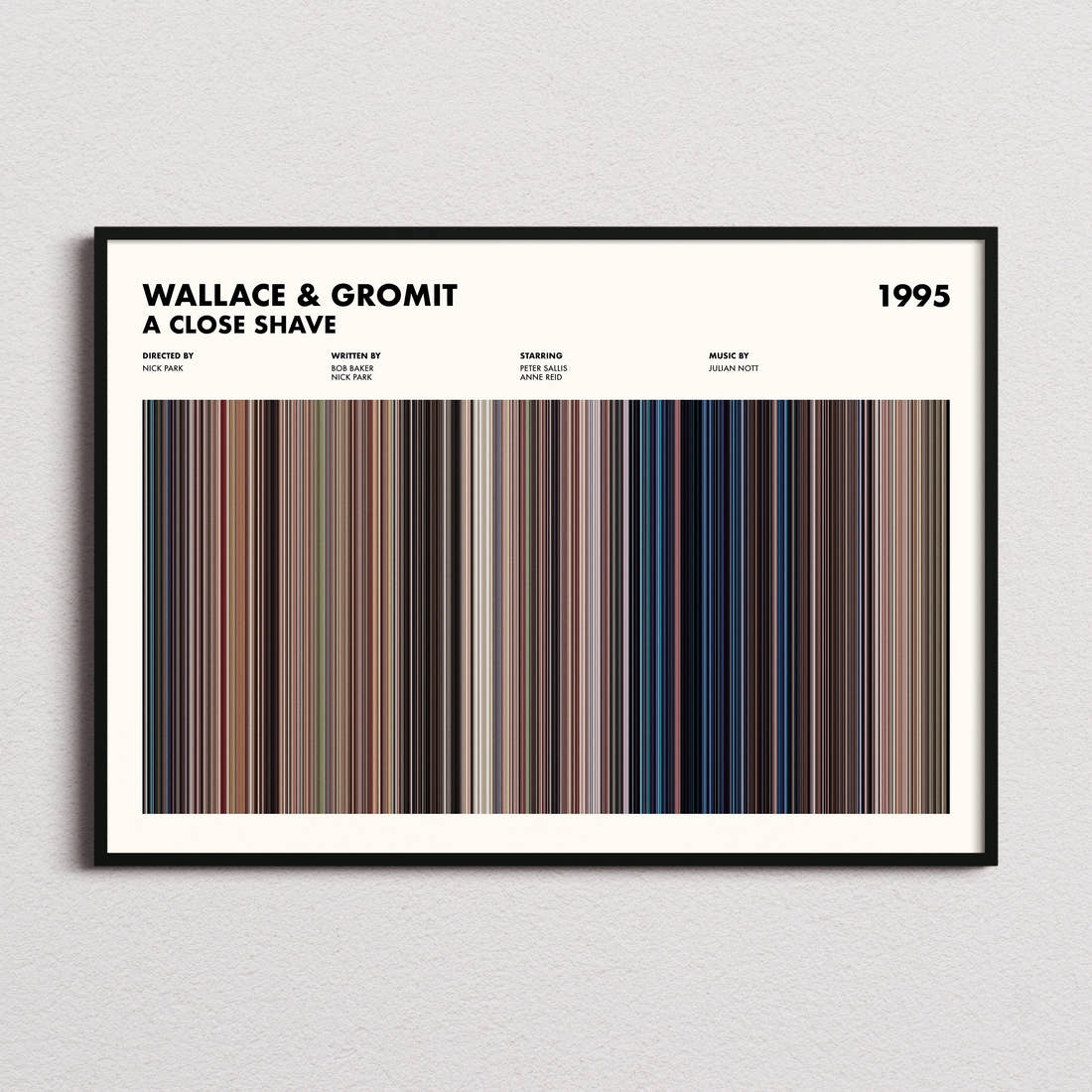 Wallace & Gromit: A Close Shave Movie Barcode Poster