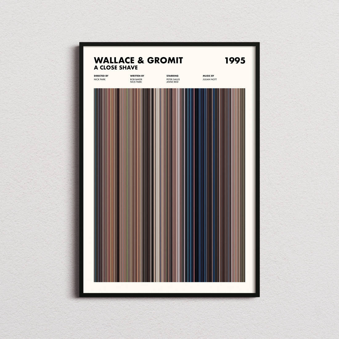 Wallace & Gromit: A Close Shave Movie Barcode Poster