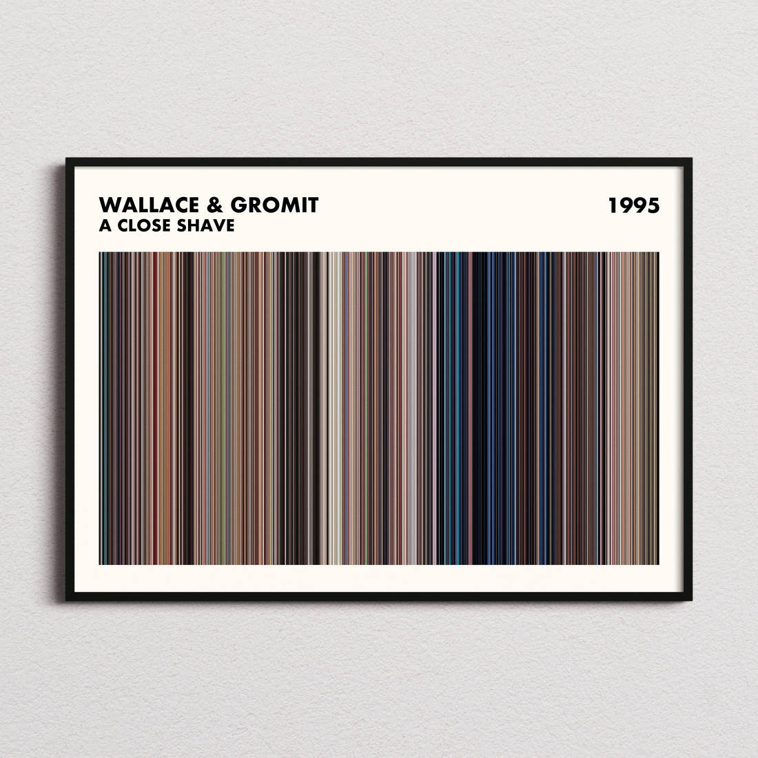 Wallace & Gromit: A Close Shave Movie Barcode Poster - Simplified