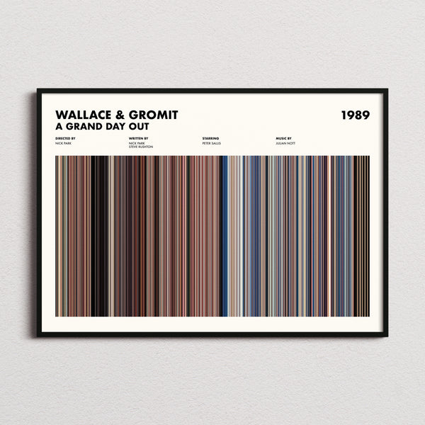 Wallace & Gromit: A Grand Day Out Movie Barcode Poster