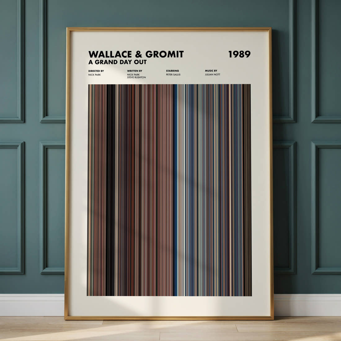 Wallace & Gromit: A Grand Day Out Movie Barcode Poster
