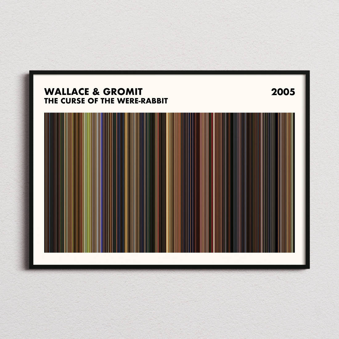 Wallace & Gromit: The Curse of the Were-Rabbit Movie Barcode Poster - Simplified