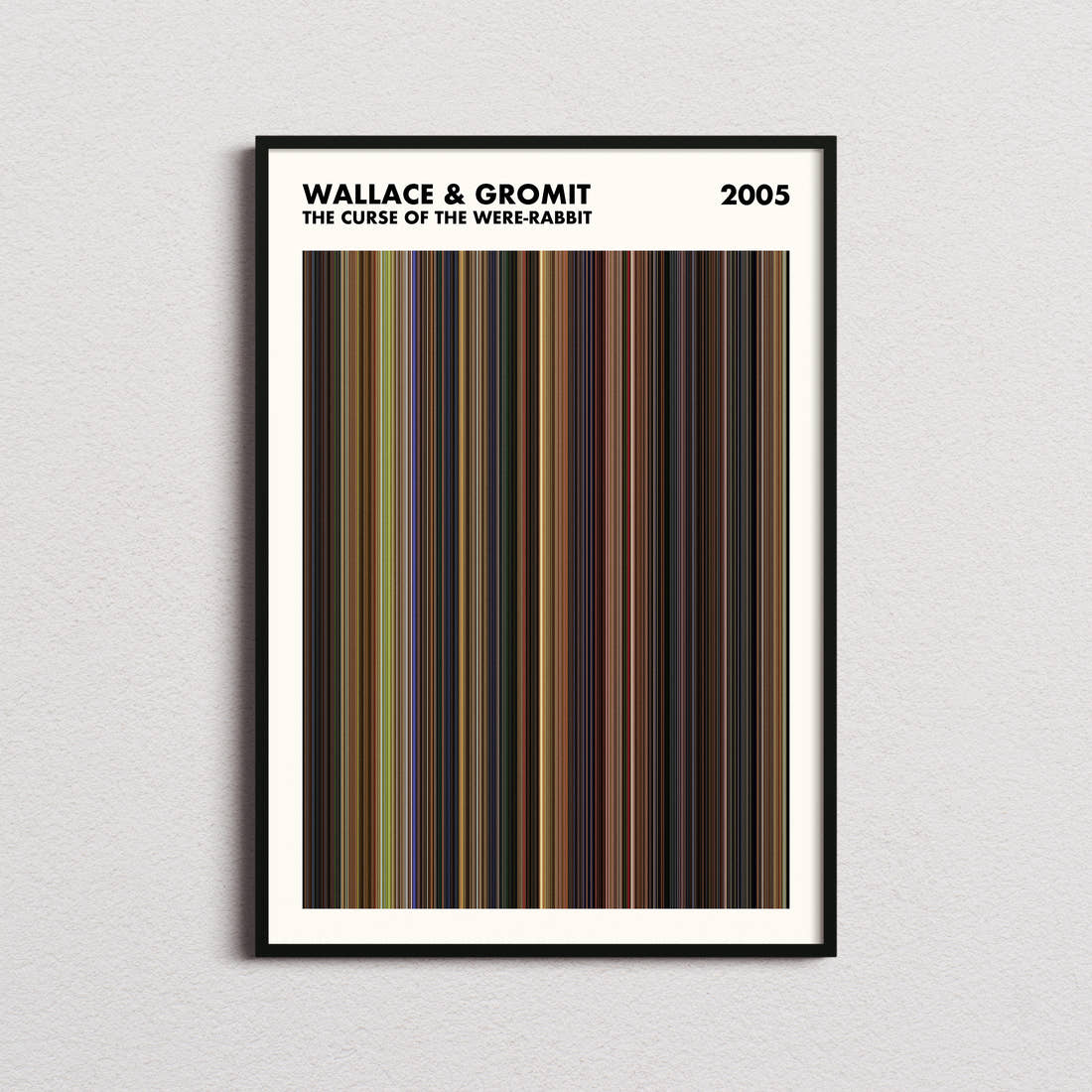 Wallace & Gromit: The Curse of the Were-Rabbit Movie Barcode Poster - Simplified