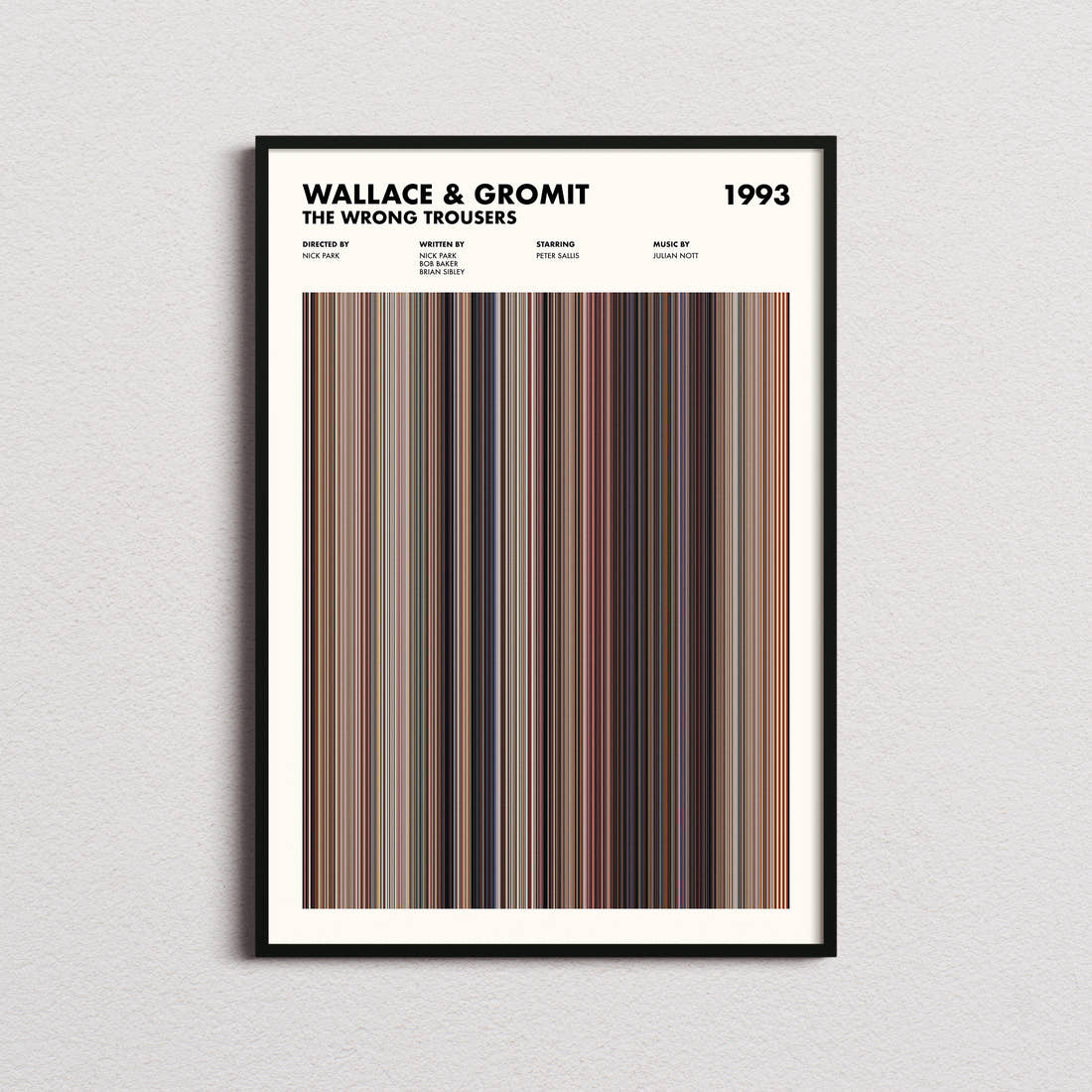 Wallace & Gromit: The Wrong Trousers Movie Barcode Poster